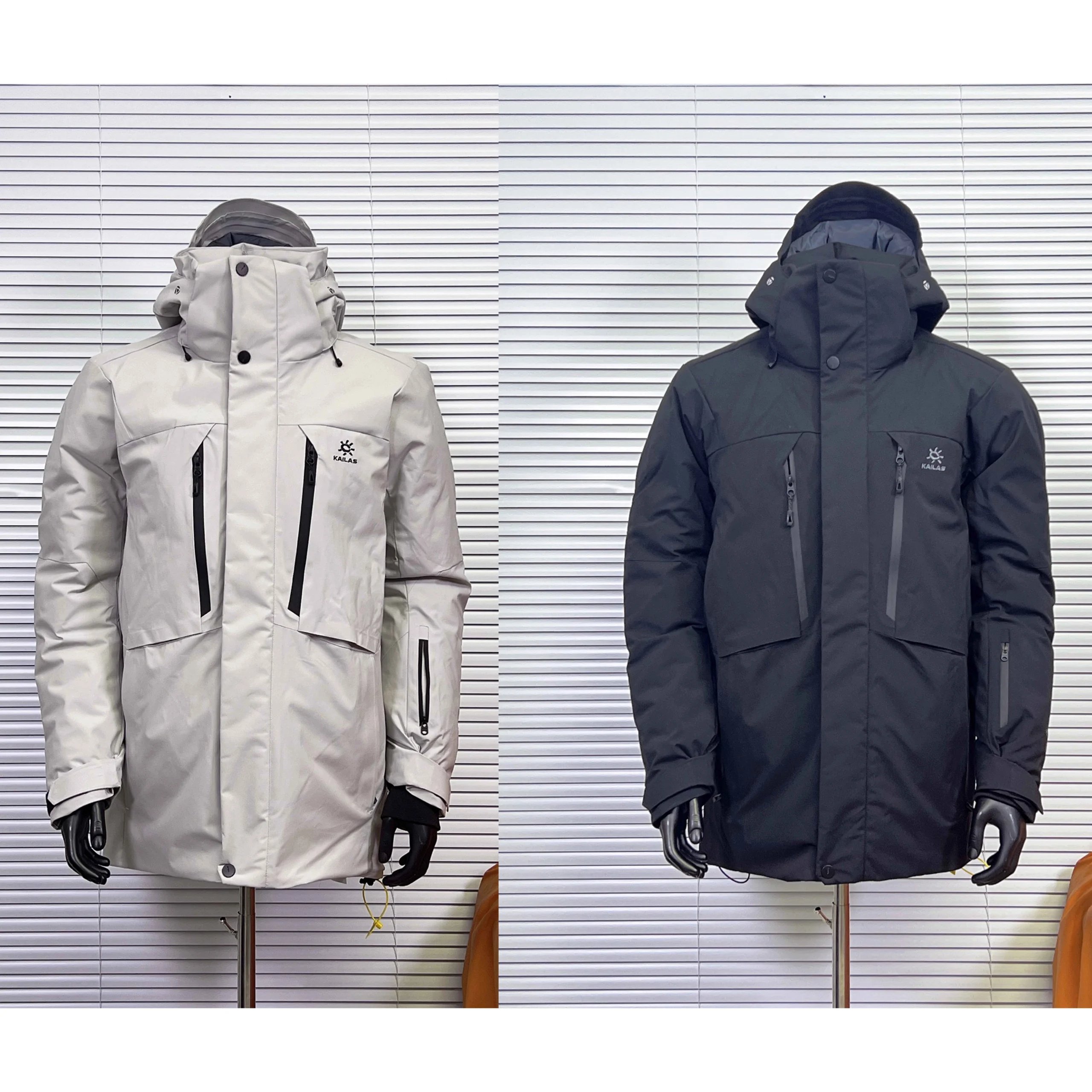 Kailas Light Grey and Dark Blue Winter Jackets