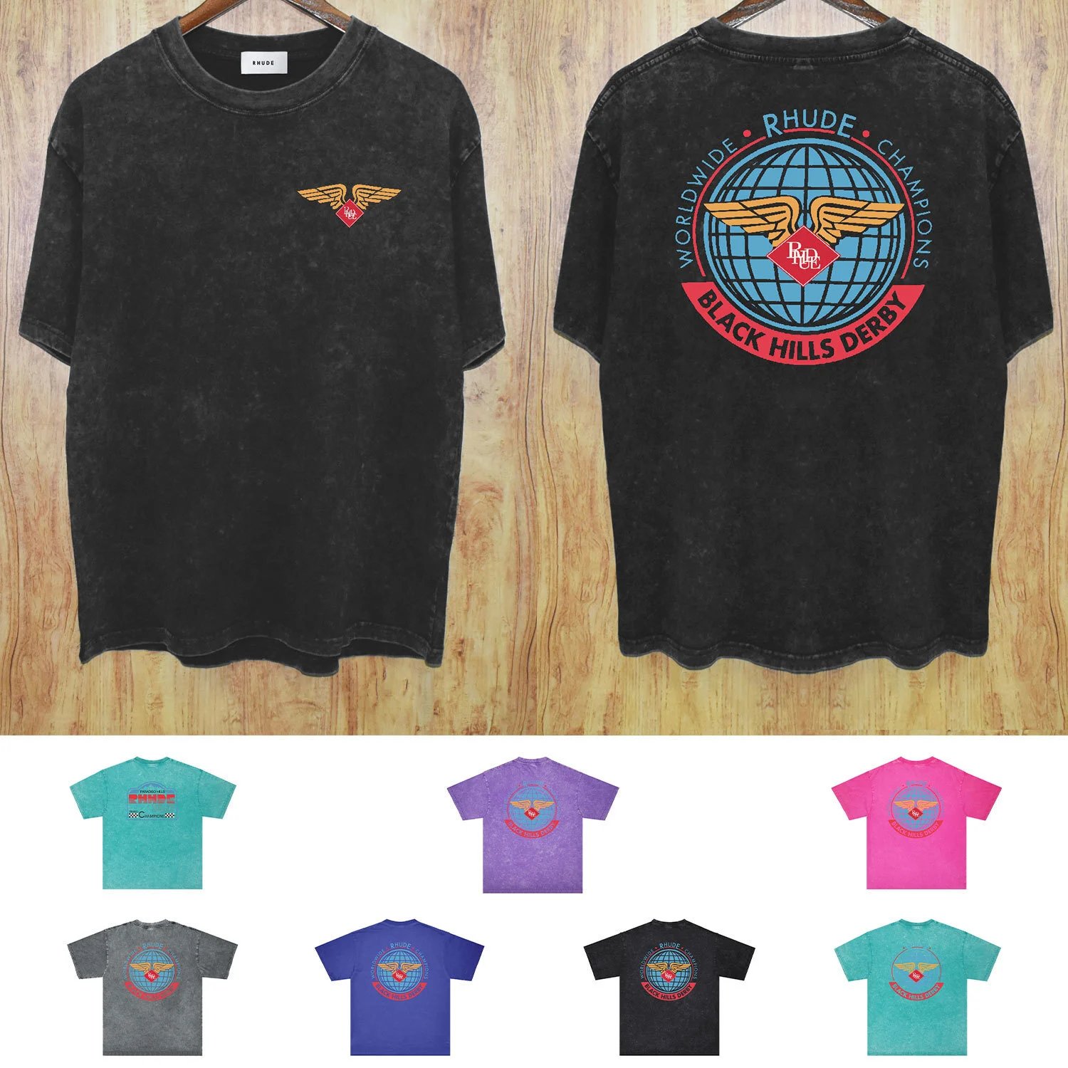 RHUDE Black Hills Derby T-Shir