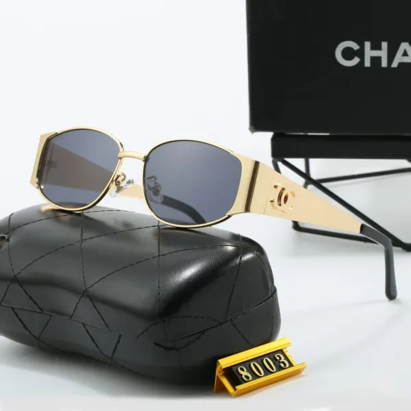 Chanel 8003 Gold-Tone Square Sunglasses - 1