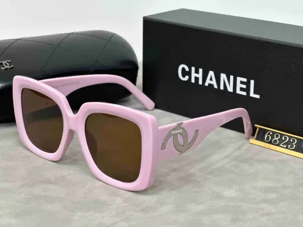 Chanel Square Frame Pink Acetate Sunglasses with CC Logo - 1