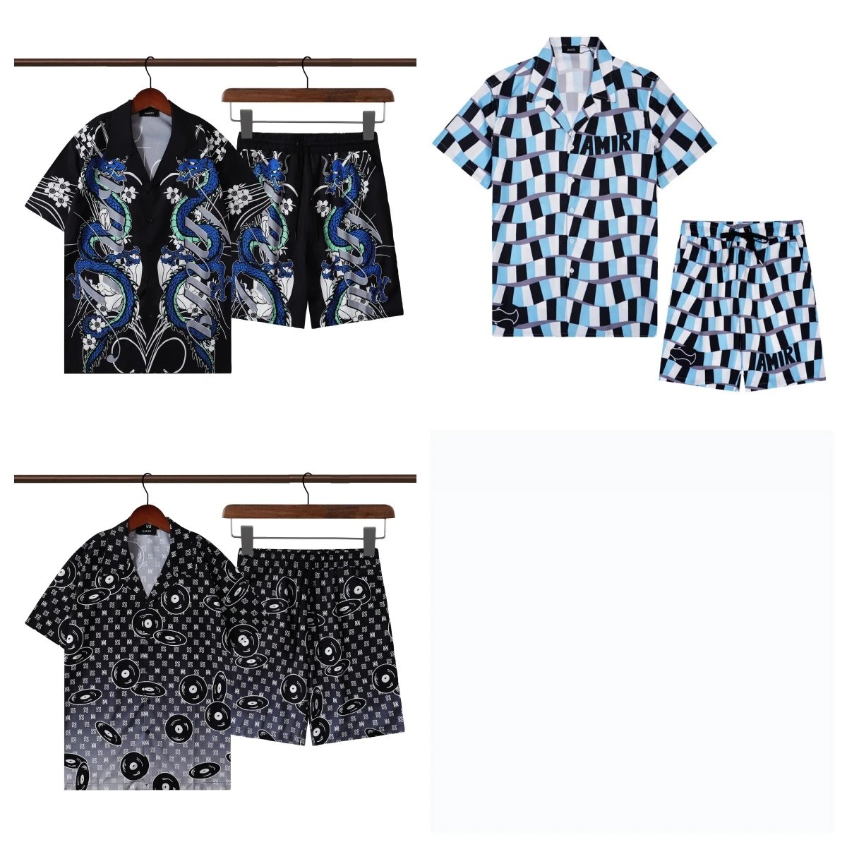 AMIRI Dragon Print / Wave Chec