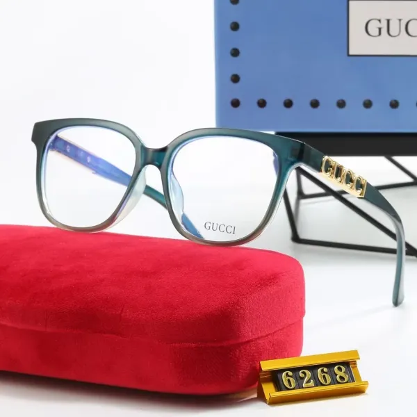Gucci Optical Glasses Teal Gradient Frame with Gold Logo Eyewear - 1