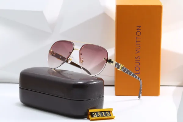 Louis Vuitton Aviator Sunglasses Gradient Brown with Monogram Temple Arms - 1