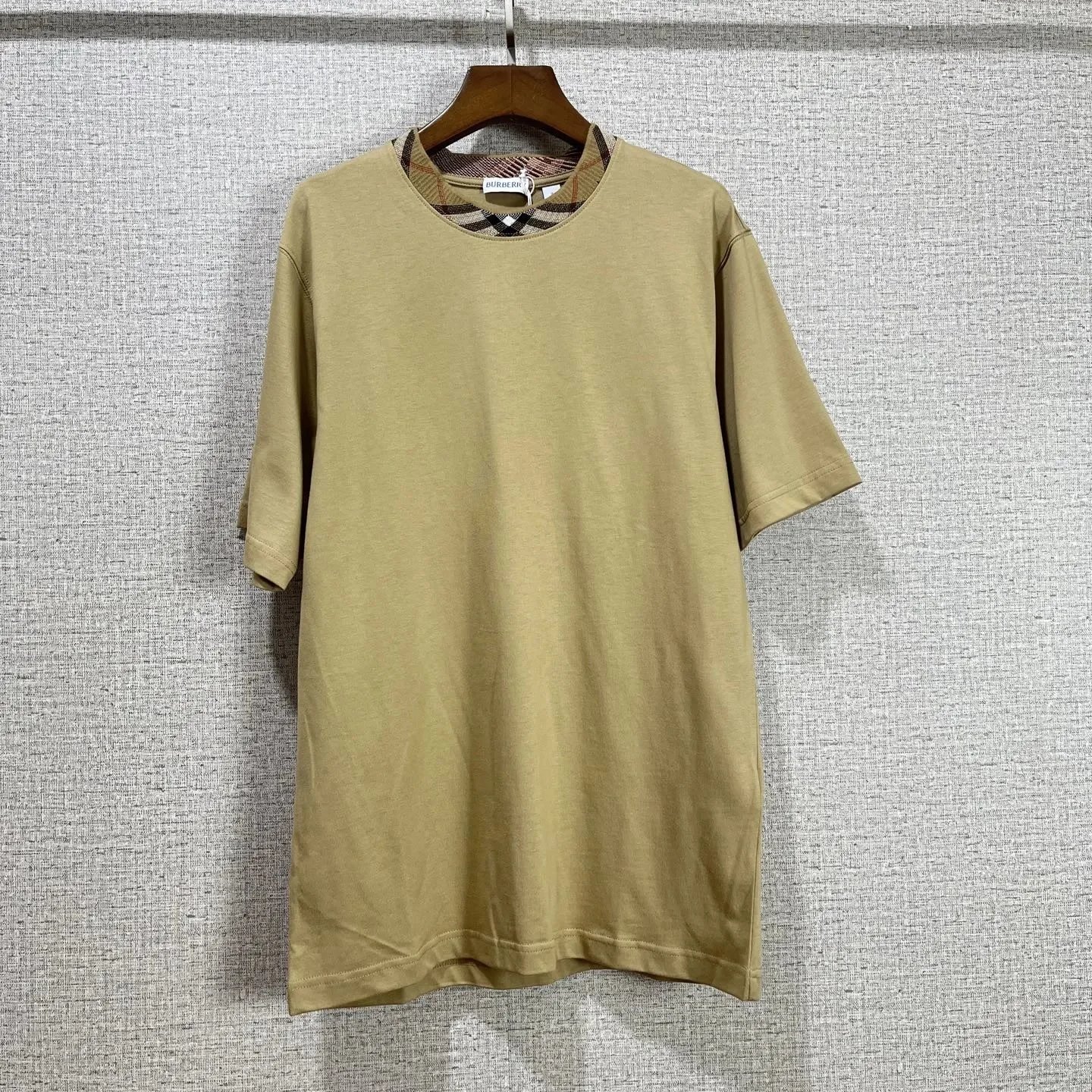 Burberry T-Shirts Check-trim crew-neck T-shirt — 3
