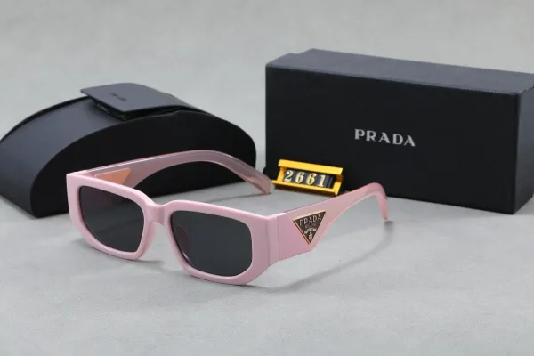 Prada Square Frame Pink Acetate Sunglasses - 1