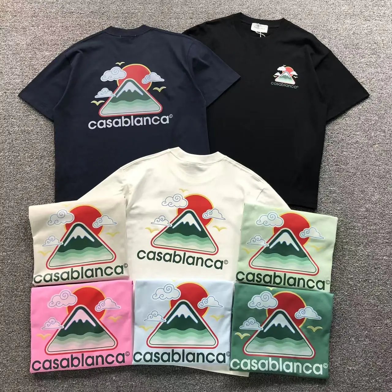 Casablanca T-Shirts Mountain and sunrise graphic short-sleeve T-shirt product image