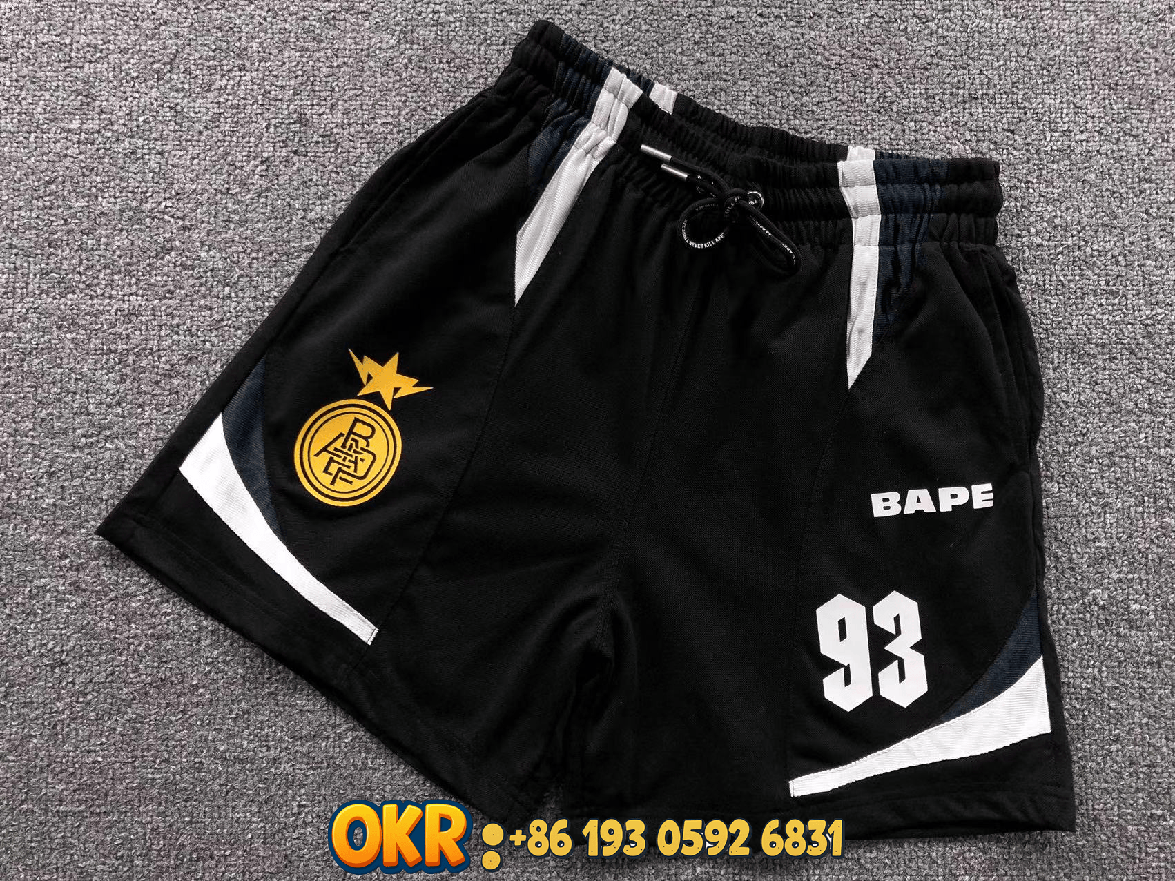 BAPE Matching Sets 93 Varsity Short-Sleeve Shirt and Shorts Set — 4