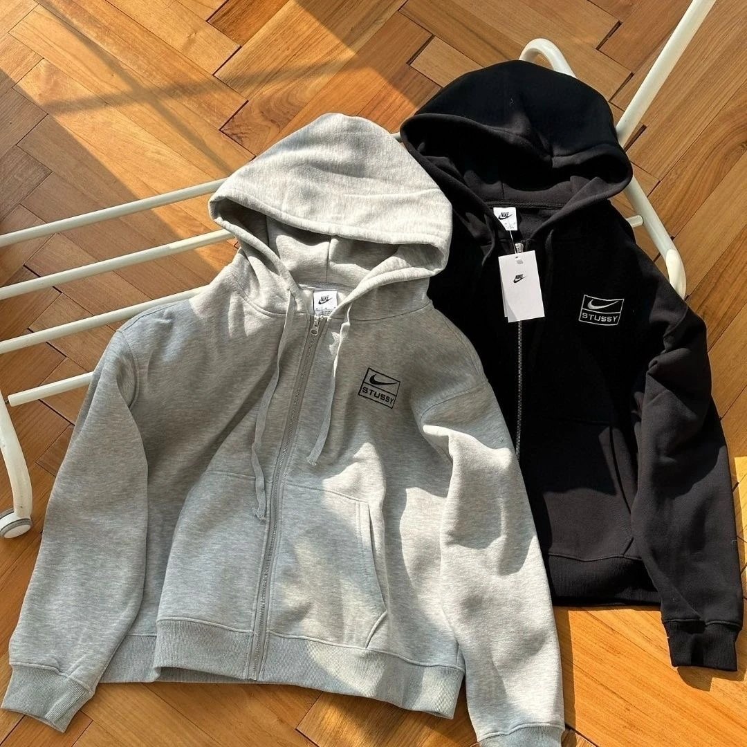 Stussy Nike Grey Black Zip-Up 
