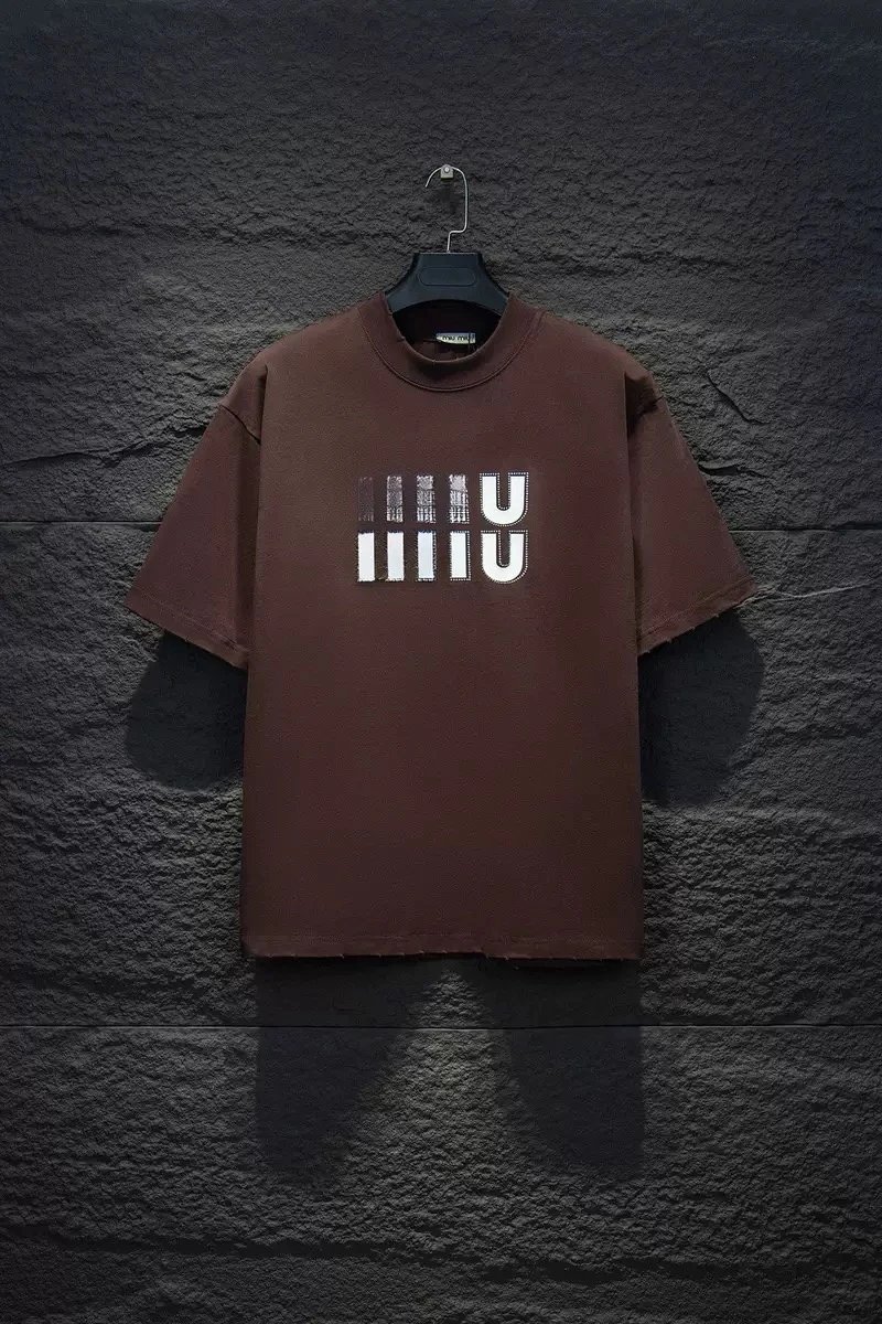 Miu Miu Gray Washed Cotton Oversized T-Shirt