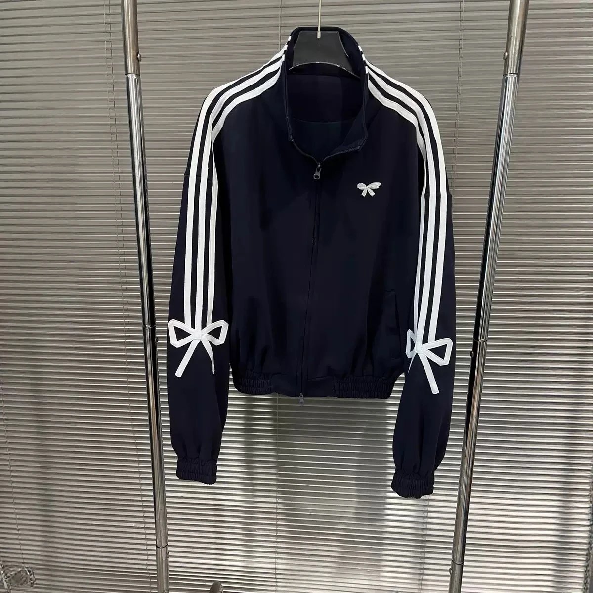 Adidas Originals Navy Blue Cropped Track Jacket