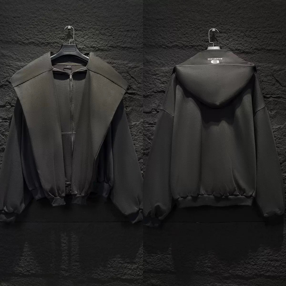 Embroidered Hooded Sweatshirt Jacket photo 4