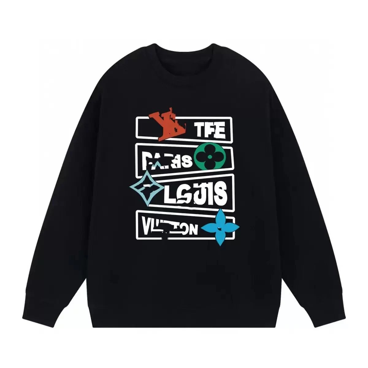 Louis Vuitton Black Embroidered Logo Sweatshirt