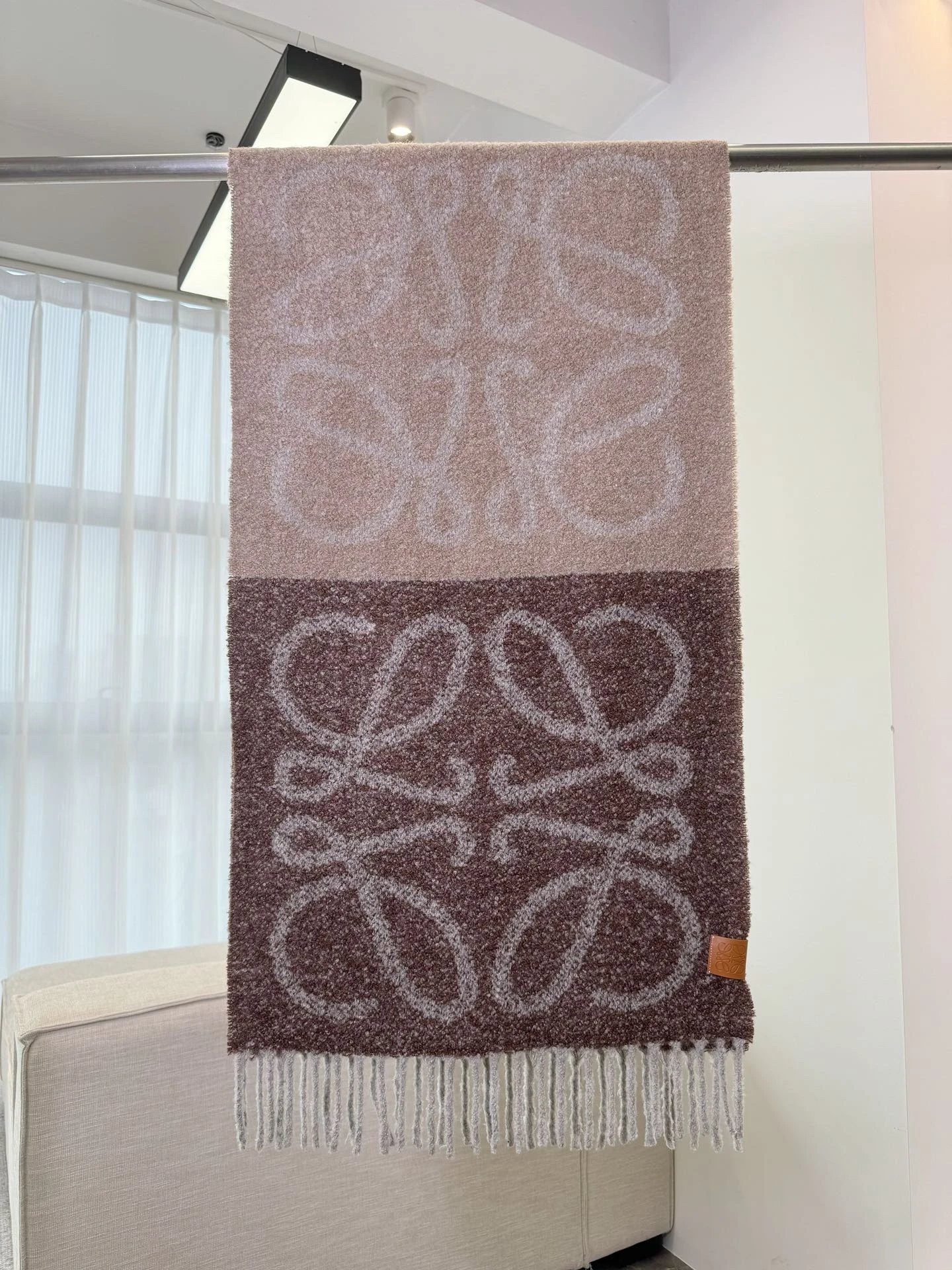 Loewe Anagram Embossed Cashmere Wool Scarf photo 8