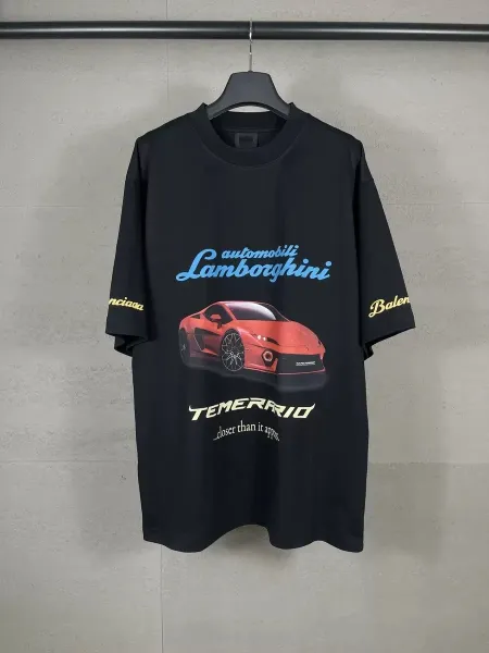 Balenciaga Logo Arch Print Black T-Shirt - 9