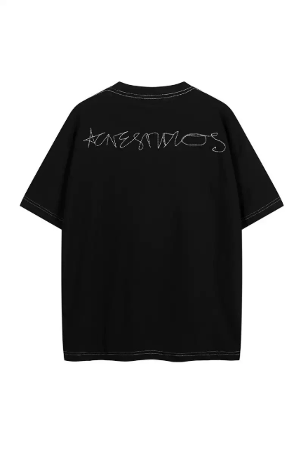 Acne Studios Stockholm 1996 Black Oversized Graphic T-Shirt