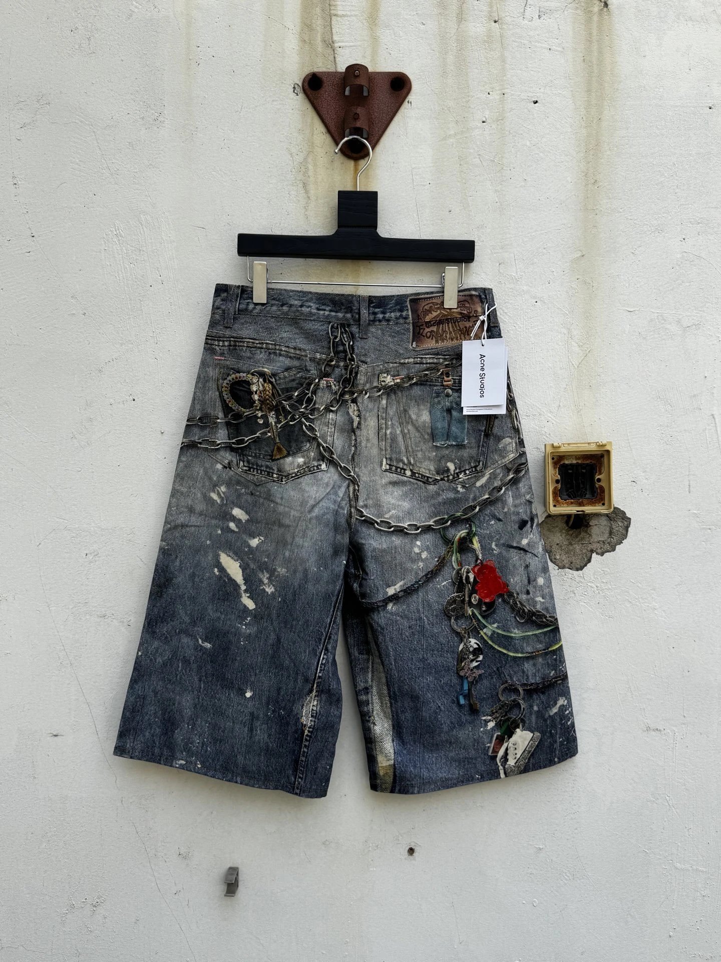 Ink Splatter Mud Dye Washed Denim Shorts photo 4