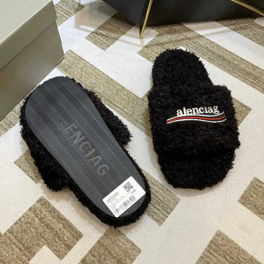 Balenciaga Women's Fur Slippers photo 6