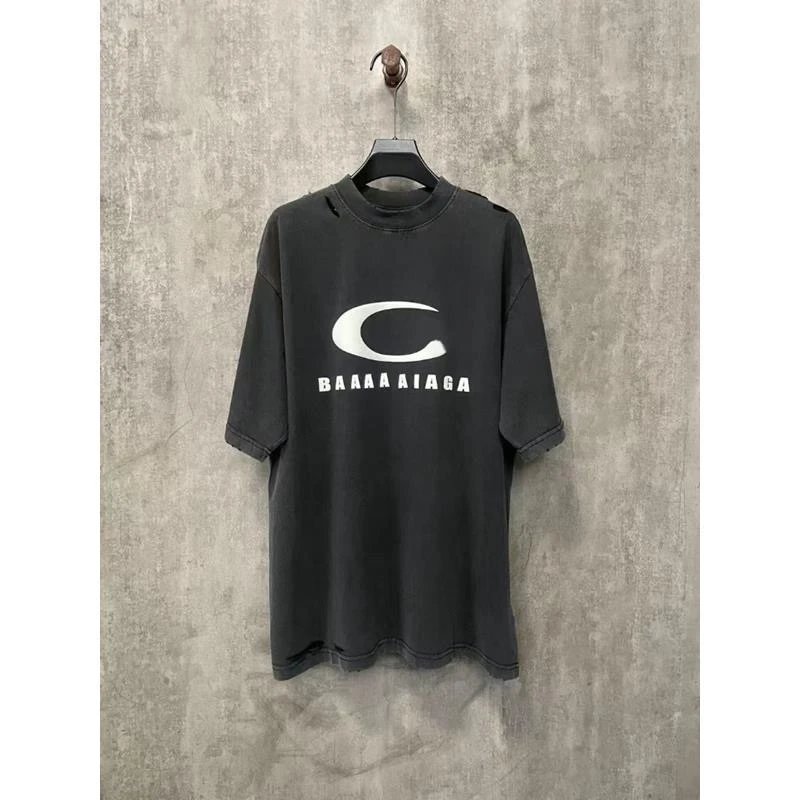 Balenciaga BB Logo White Graphic T-Shirt