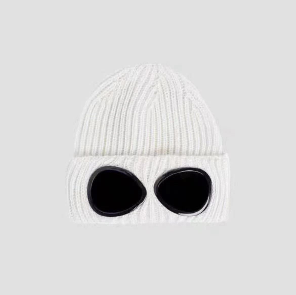 Olive Green Knit Beanie with Oversized Round Sunglasses Style