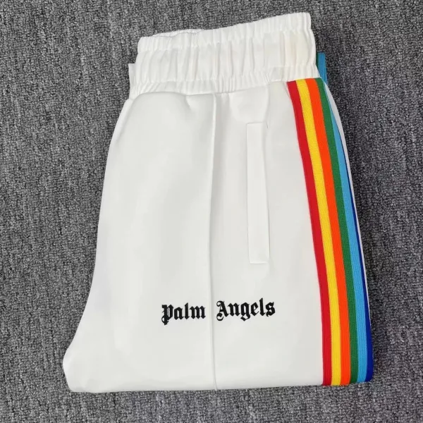 Palm Angels Rainbow Stripe Track Pants White Sweatpants - 1