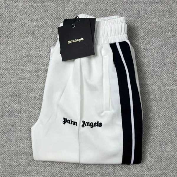 Palm Angels Track Pants White with Black Stripes Sweatpants - 1