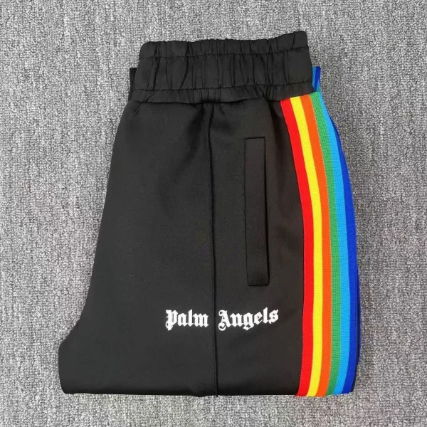Palm Angels Rainbow Stripe Track Pants Black Sweatpants - 1