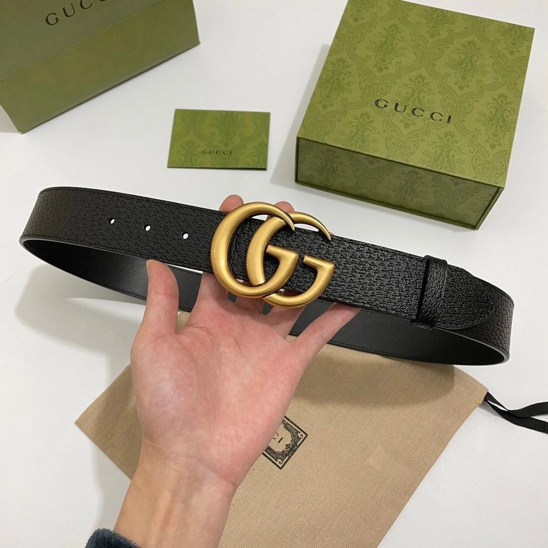 Gucci GG Marmont Beige Monogram Belt