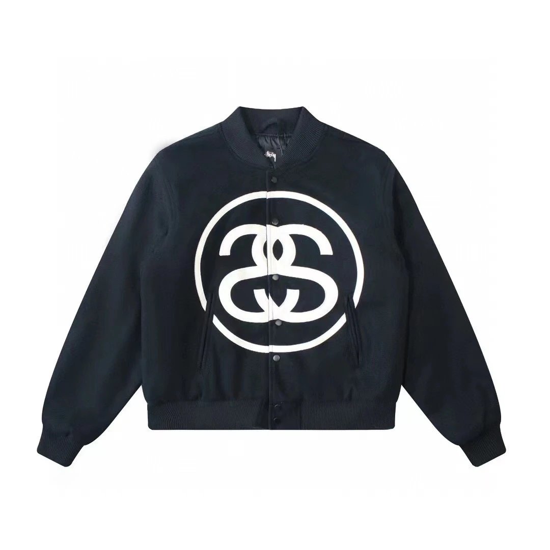 Stussy Autumn Lambswool Stand Collar Sweatshirt Fleece Zip-Up Jacket photo 5