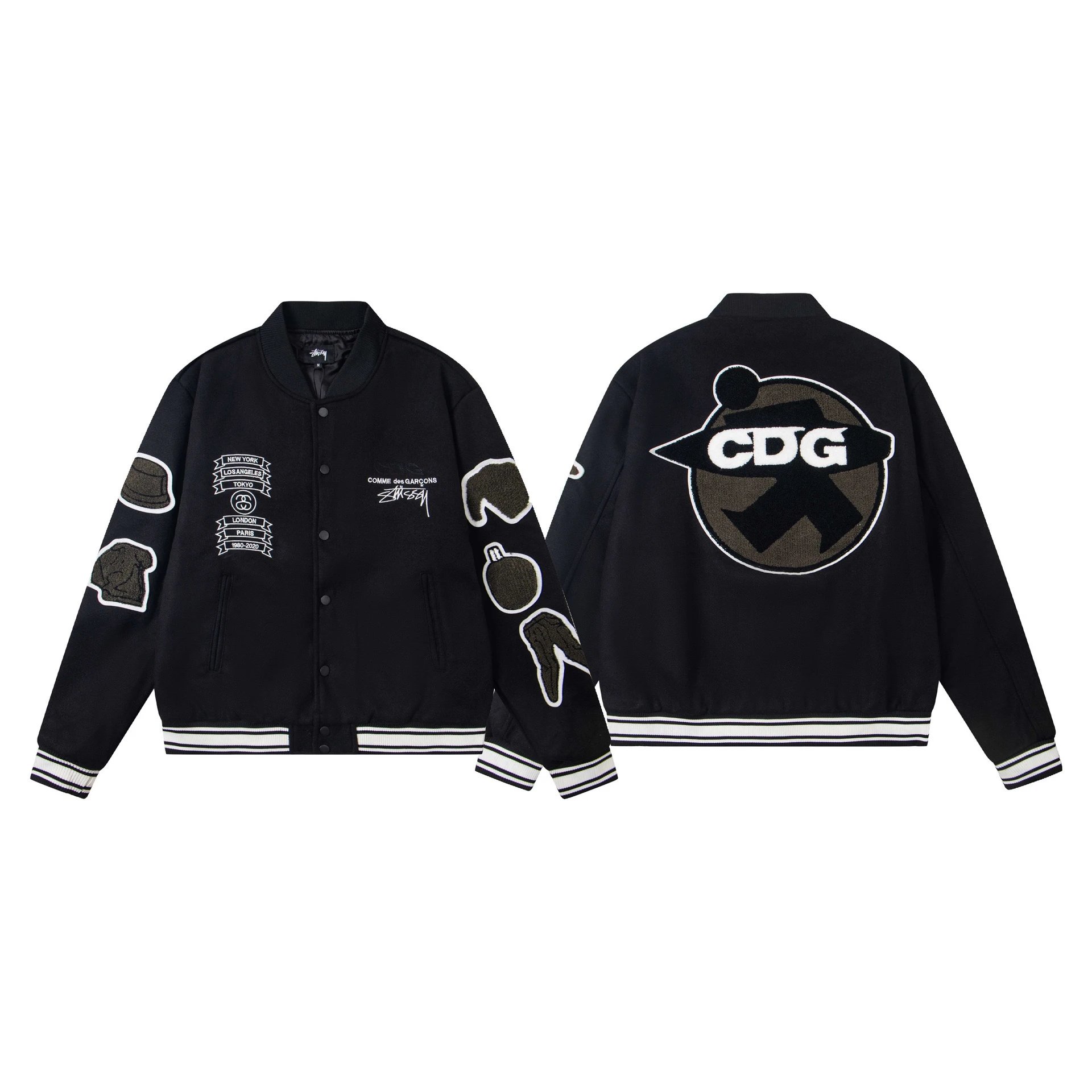 Stussy Autumn Lambswool Stand Collar Sweatshirt Fleece Zip-Up Jacket photo 7