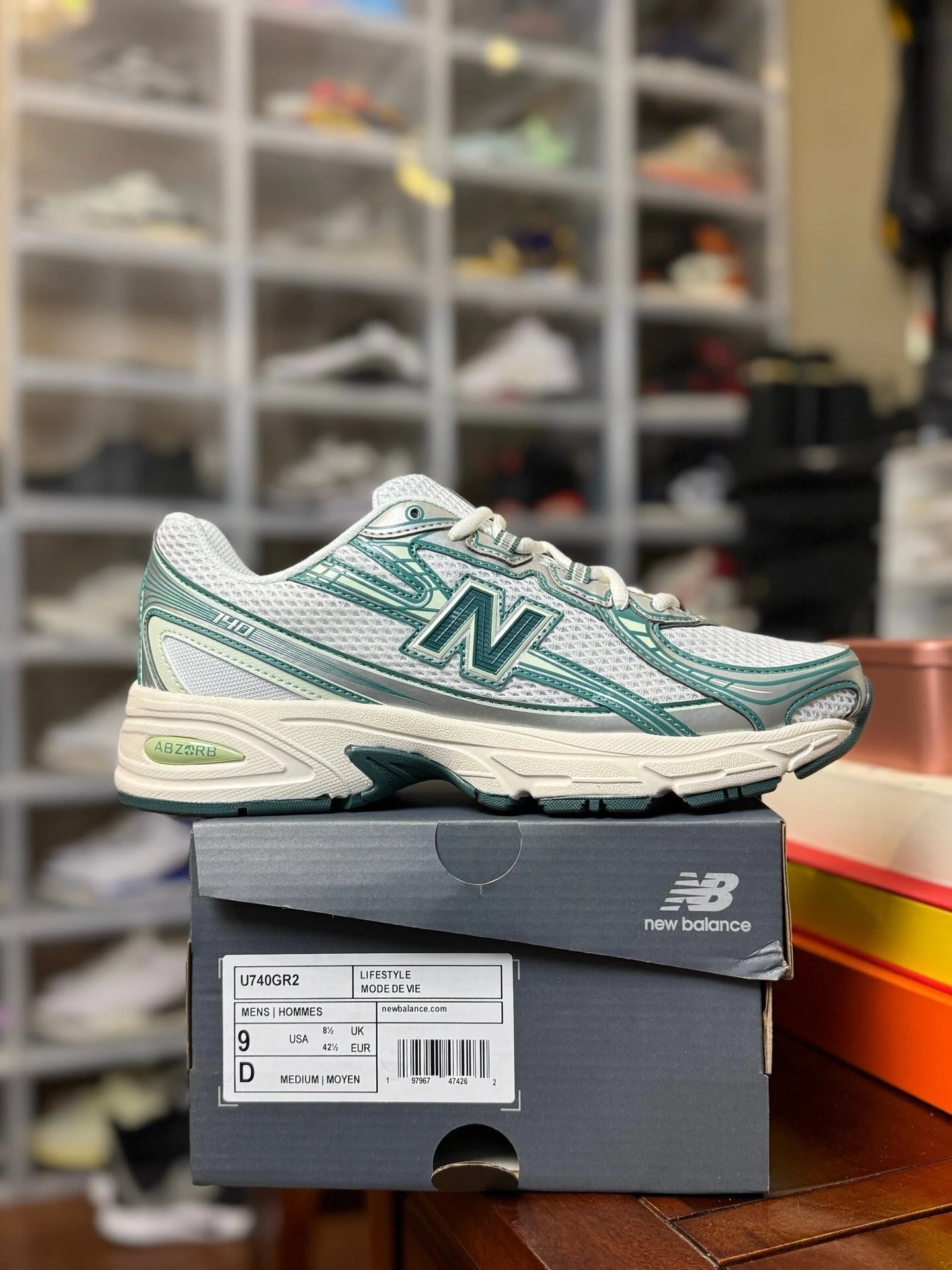 New Balance 740 White Green Running Shoes