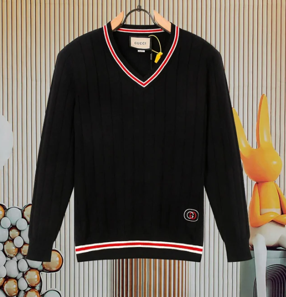 Gucci GG Pattern Red Knit Sweater