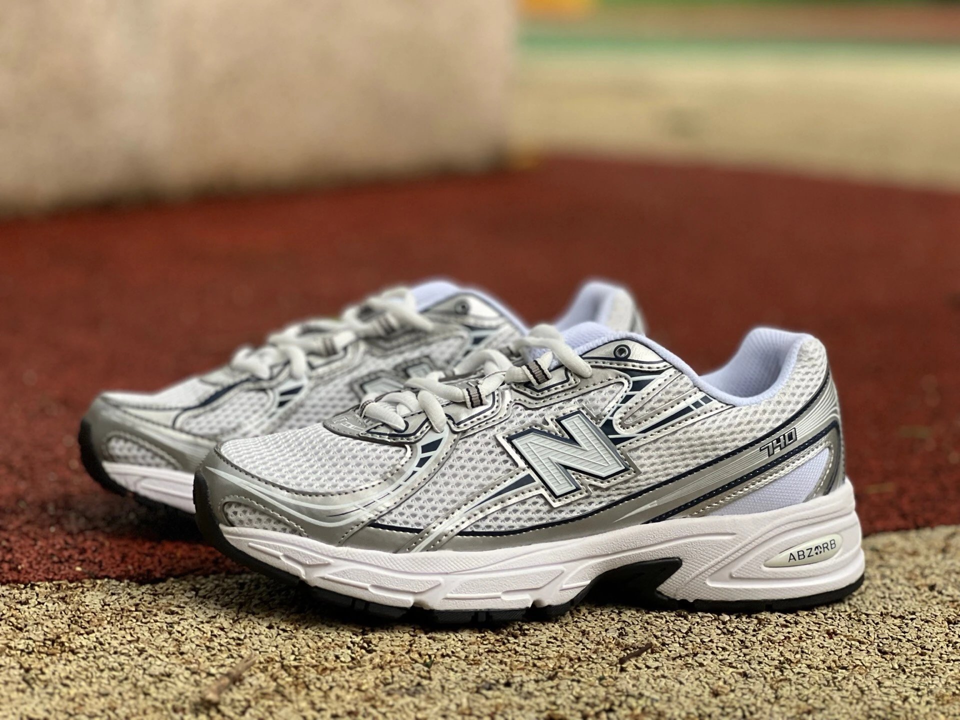 New Balance 740 White Green Running Shoes
