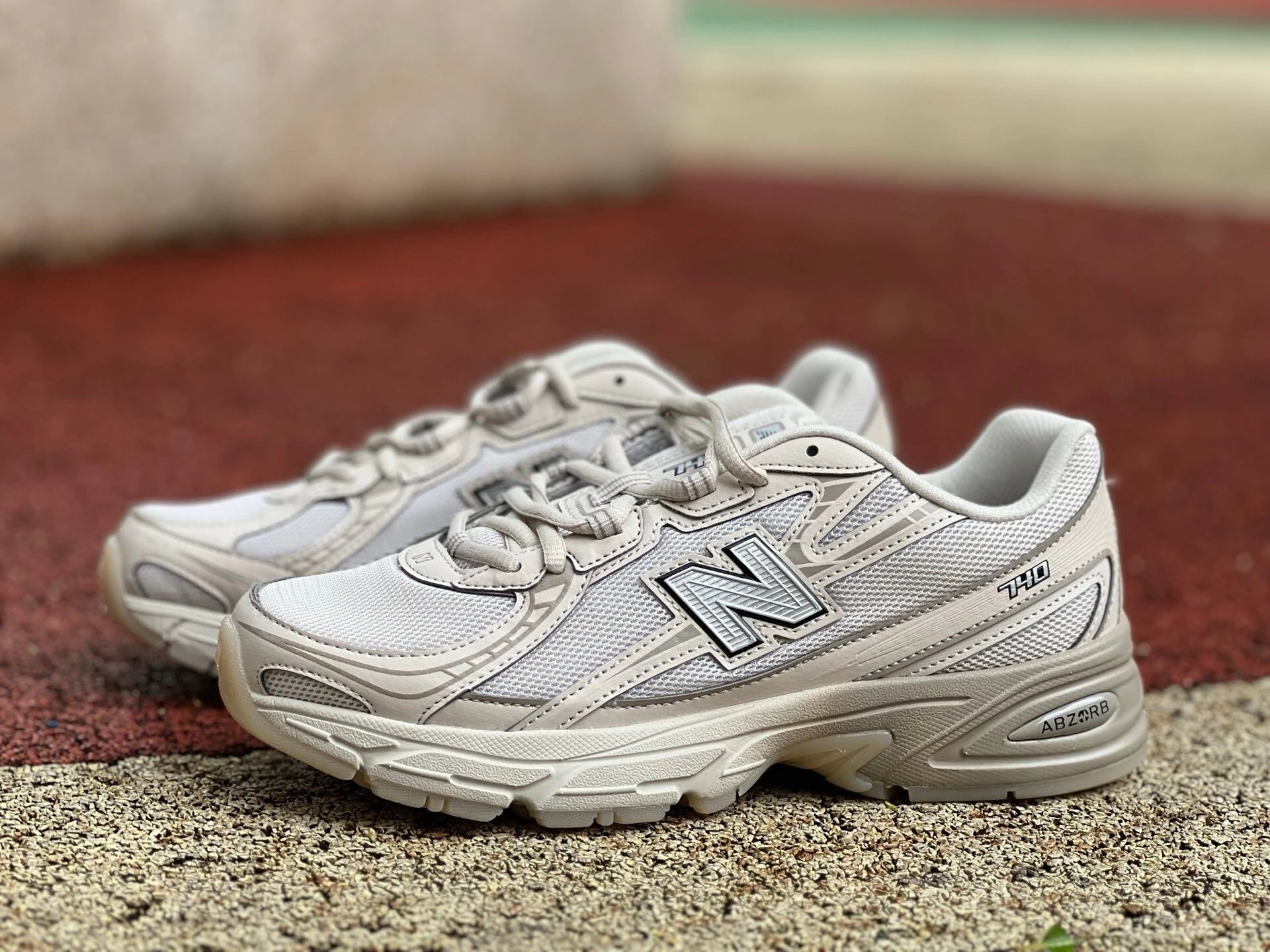 New Balance 740 White Green Running Shoes