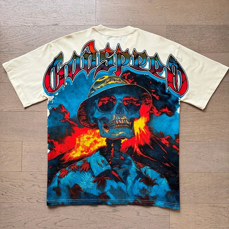 Design Grateful Dead x Liquid Blue Skull Volcano Graphic T-Shirt T-Shirts