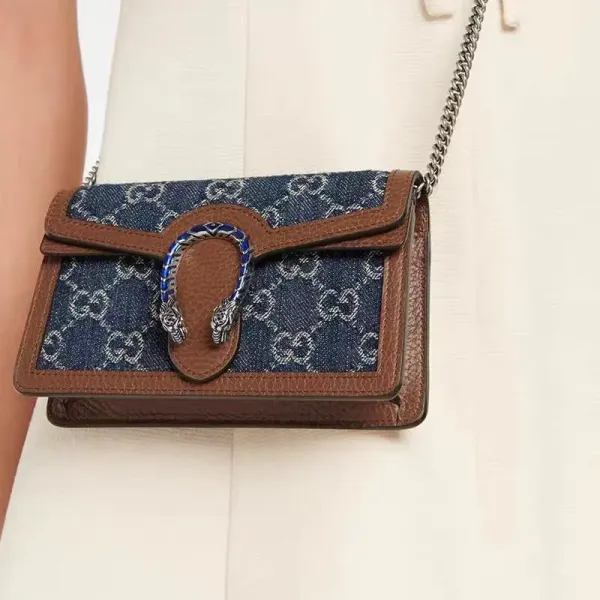Gucci Dionysus Mini GG Marmont Canvas Black and Beige Wallet - 4