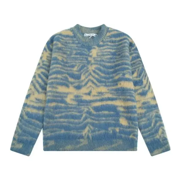 Acne Studios Cat Intarsia Knit Beige Sweater - 3