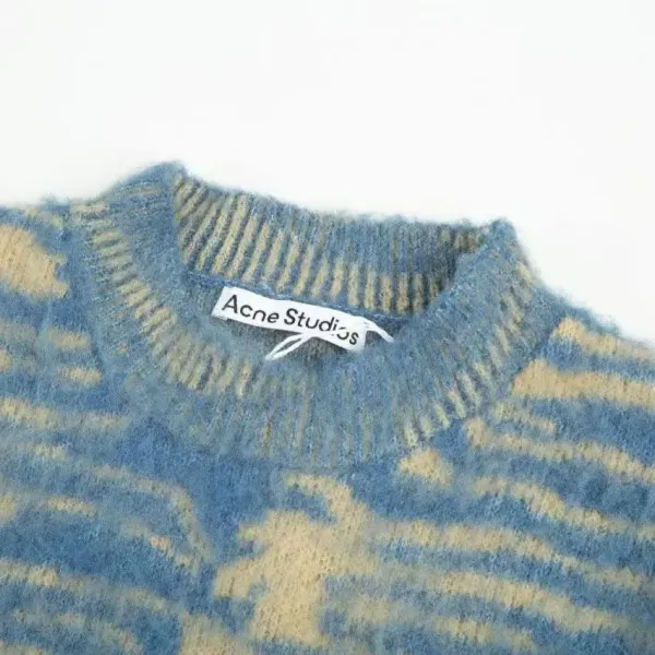 Acne Studios Cat Intarsia Knit Beige Sweater - 9
