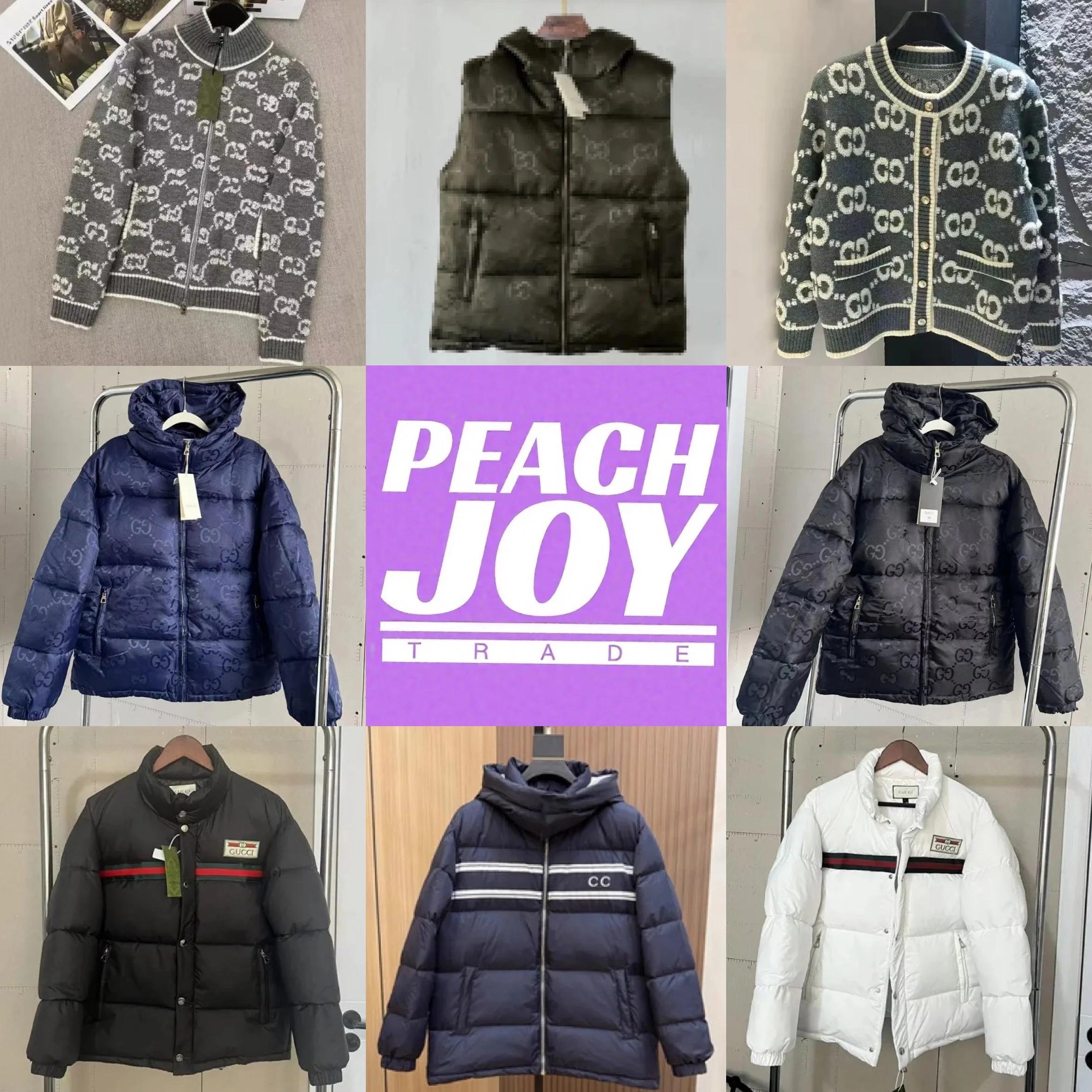 Gucci GG Supreme Knitted Sweater & Down Jacket Collection