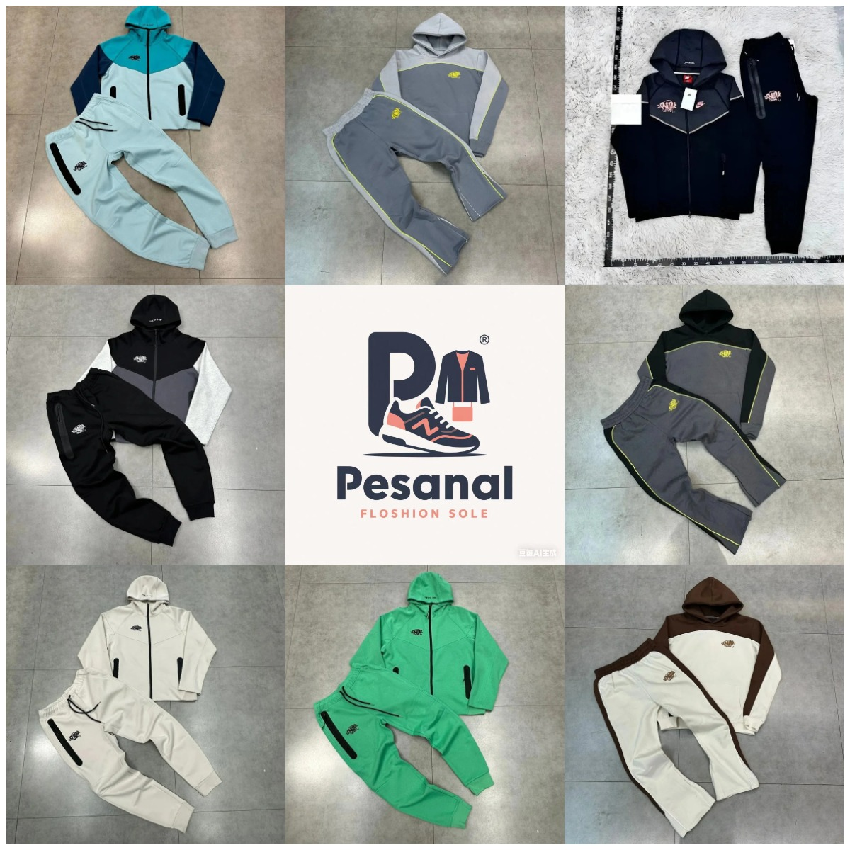 LJF52 - Trendy Collaboration Hoodie Set | Popular Fashion Hoodie & Sweatpants Combo