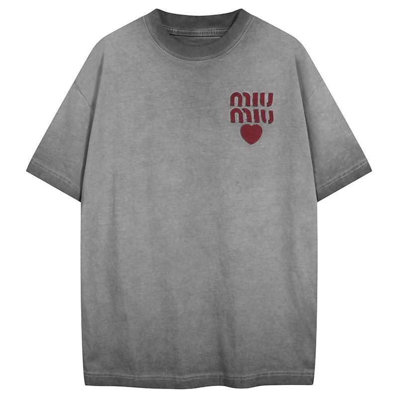 Miu Miu Grey Short Sleeve T-Shirt