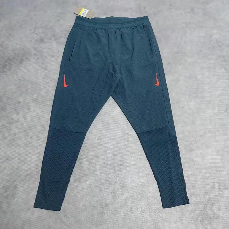 蓝色双橙钩螺纹运动裤