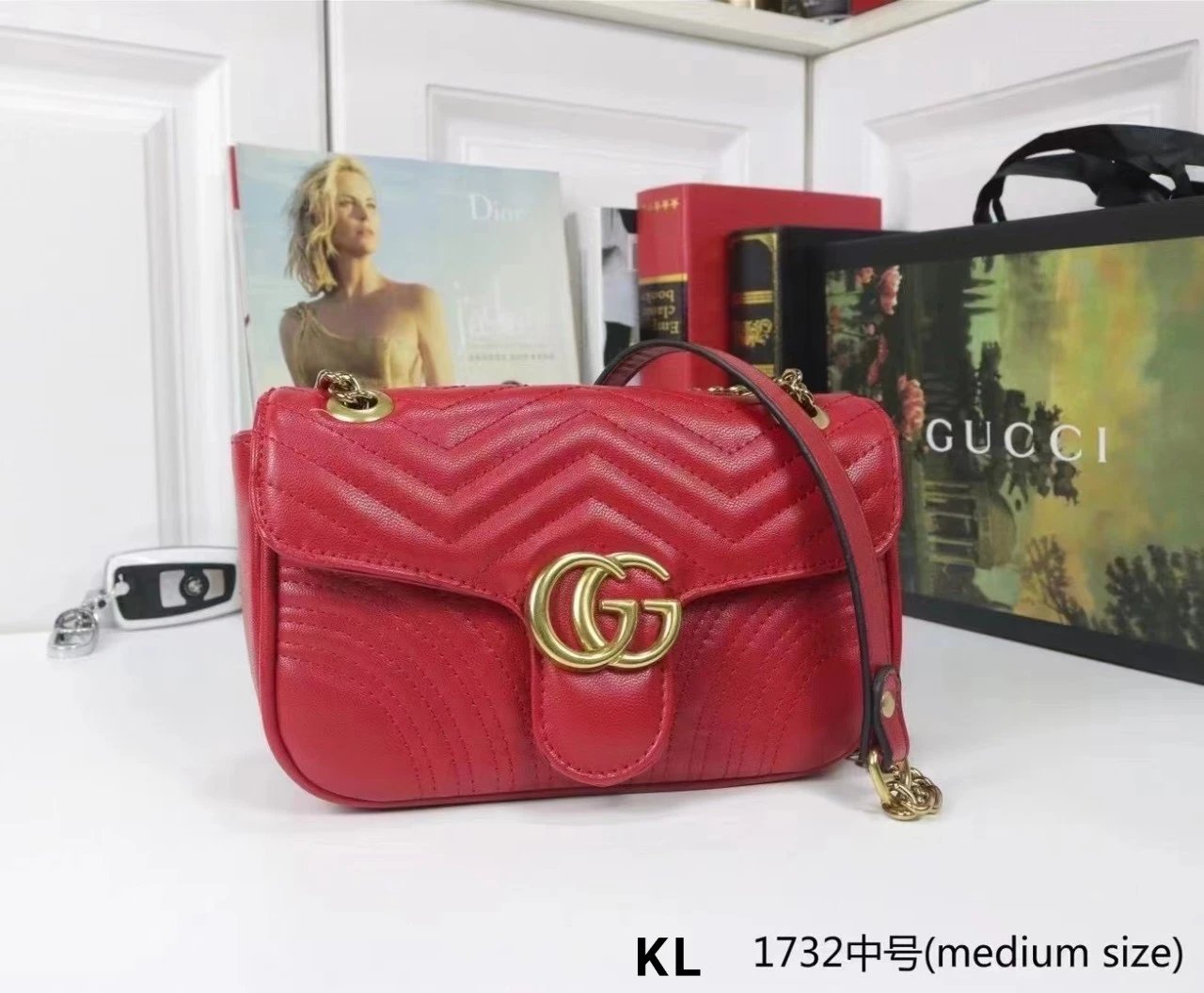 Gucci Marmont Mini Chevron Quilted Backpack Pink - 11