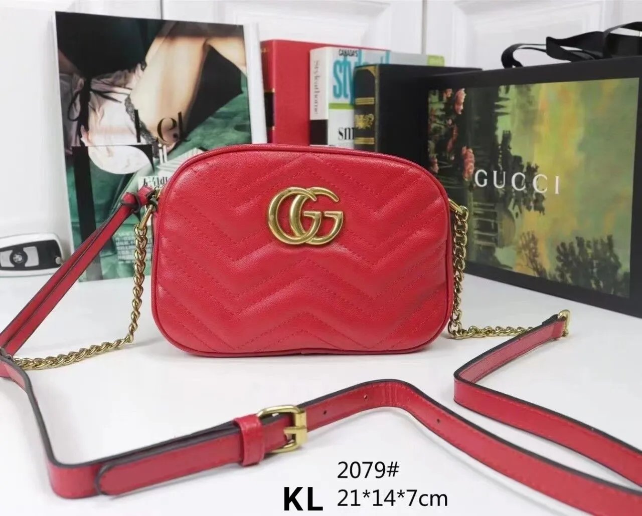 Gucci Marmont Mini Chevron Quilted Backpack Pink - 7