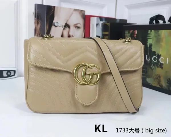 Gucci Marmont Matelassé Quilted Shoulder Bag Beige Crossbody Bag - 1