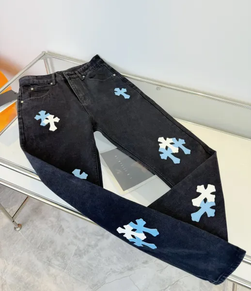 Chrome Hearts Cross Patch Black Denim Jeans - 1