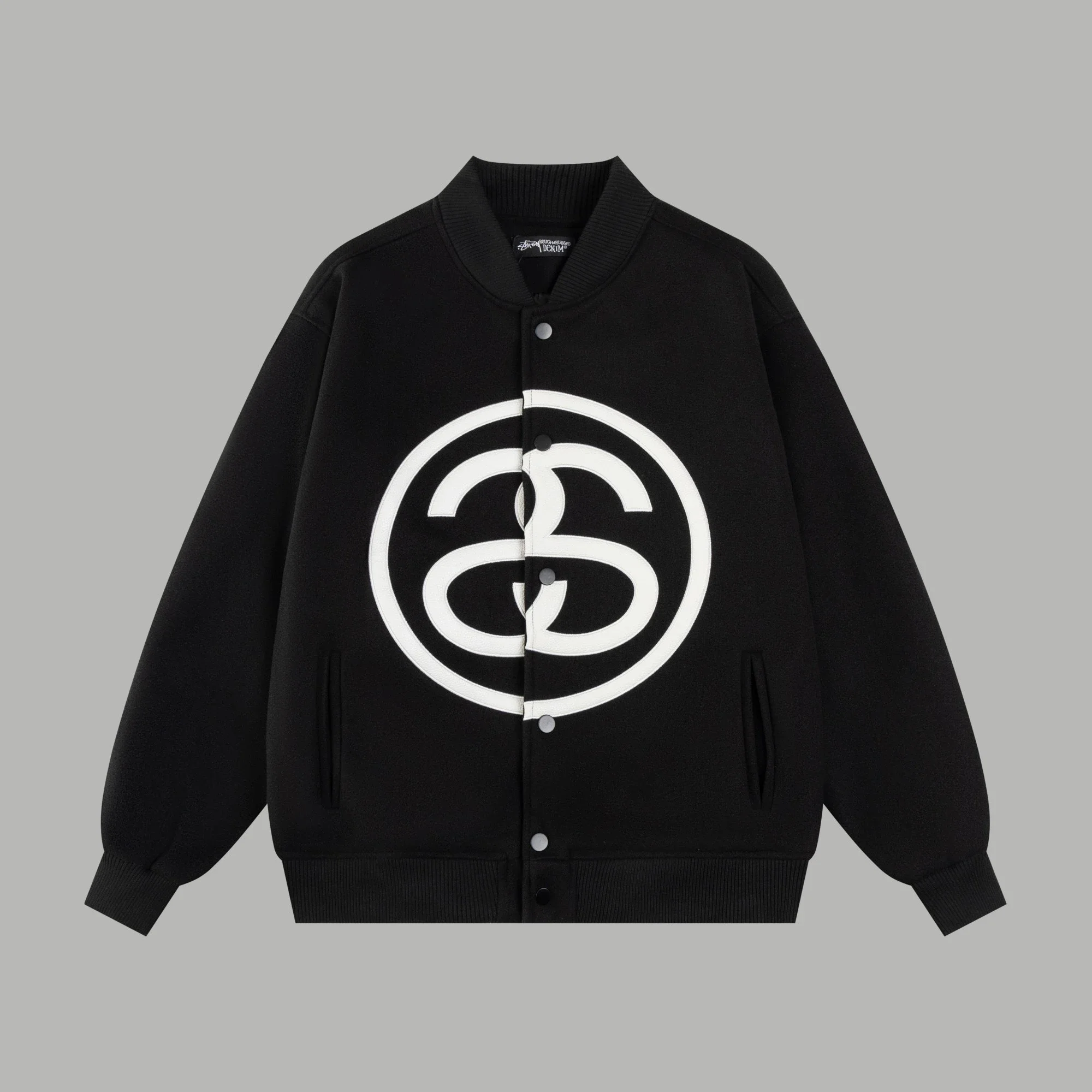 Stüssy，interlocking S logo varsity jacket