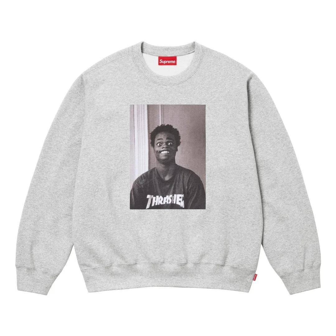 Supreme Harold Hunter x Thrasher Heather Grey Photo Crewneck