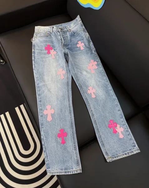 Chrome Hearts Cross Patch Light Wash Jeans - 1