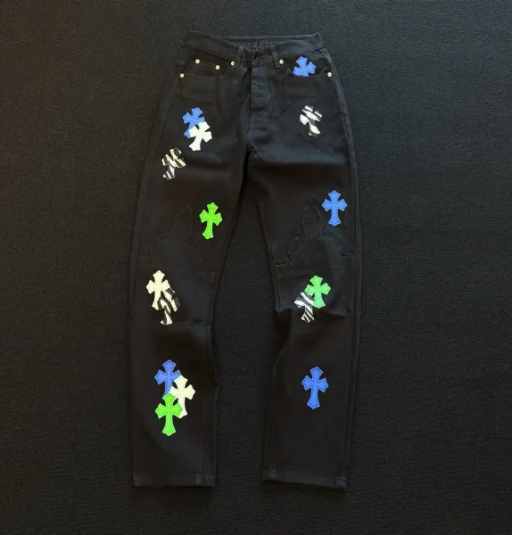 Chrome Hearts Cross Patch Black Jeans - 1