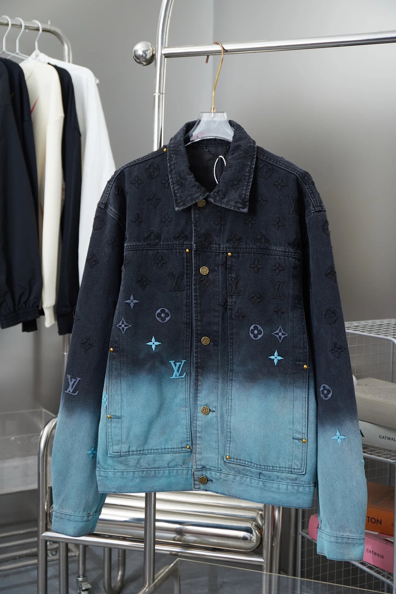 Louis Vuitton Monogram Denim Jacket Black Multicolor - 11